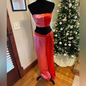 NEW WITH TAGS Pink and orange set crop top bandau top with matching pants